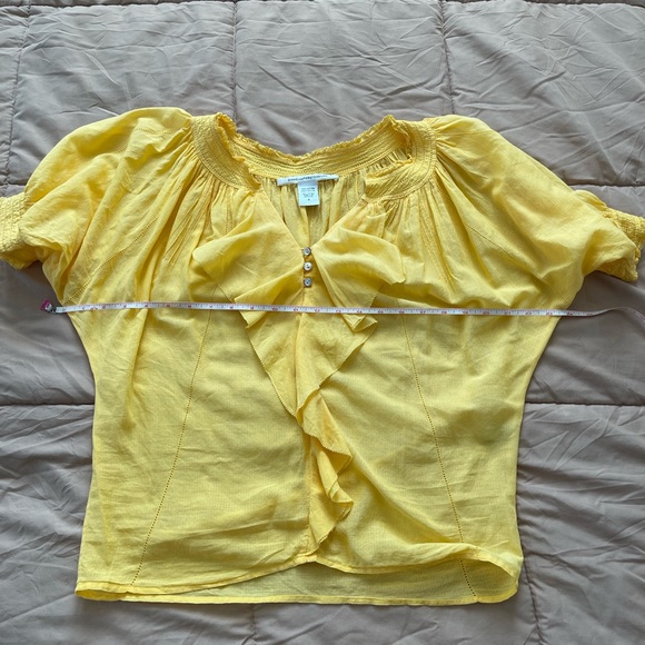 Diane Von Furstenberg yellow cotton blouse size 2 - Picture 7 of 8